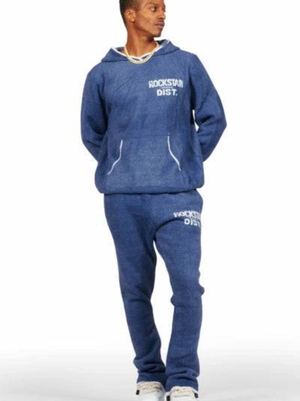 NEW ROCKSTAR ORIGINAL Mohair Knit “Lake Navy” Track Set – Size S (NWT)